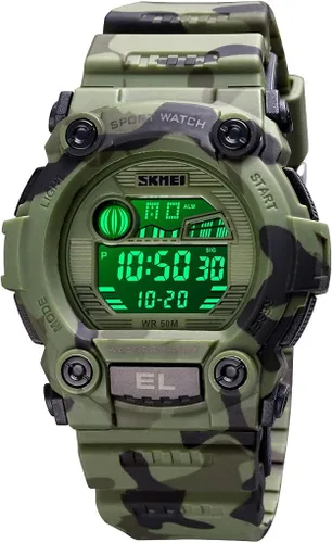 CakCity Reloj deportivo de camuflaje para niños impermeable digital electrónico militar con alarma luminosa cronómetro relojes infantiles de 3 a 10