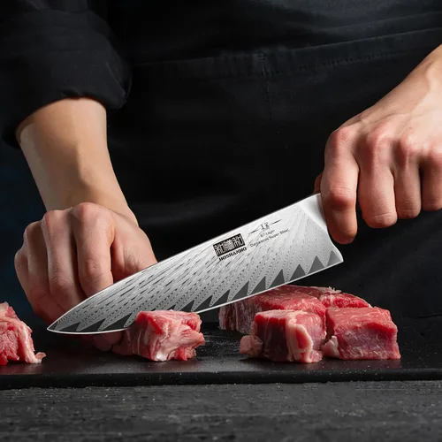 Miniatura 6 de HOSHANHO Cuchillo de chef de Damasco de 8 pulgadas, cuchillo de cocina profesional japonés de Damasco Super Steel, cuchillo de cocina ultra afilado