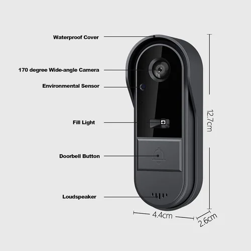 Miniatura 8 de Tangxi Sistema de timbre de video, timbre de video HD 1080P para apartamento en casa, intercomunicador IP65 de 2 vías, visión nocturna, pantalla a