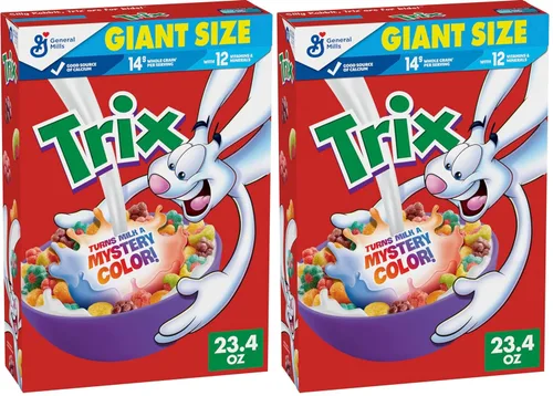 Miniatura 11 de Trix Cereal de desayuno afrutado, 6 formas afrutadas, grano entero, tamaño familiar, 16.1 onzas