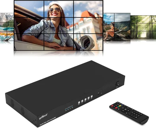 gofanco Controlador y procesador de pared de video 4K 3x3 - hasta 4K 30Hz, entradas (USB-C, VGA, DP, HDMI) - Rotación de 180º, corrección de bordes,