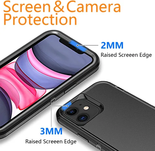 Miniatura 6 de YmhxcY Funda para iPhone 11 a prueba de golpes, a prueba de caídas, a prueba de polvo, 3 capas, duradera, resistente protección para teléfono Apple