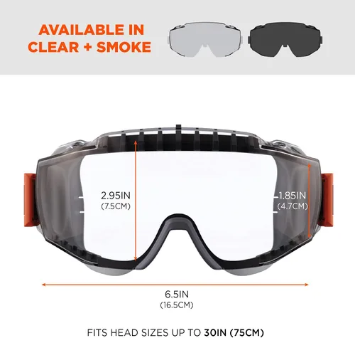 Miniatura 6 de Ergodyne Skullerz Modi - Gafas protectoras de seguridad OTG, ventilación indirecta, antiniebla, resistentes a los arañazos