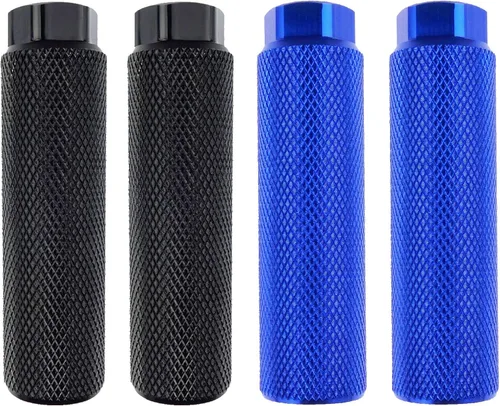 Miniatura 25 de 2 pares de reposapiés de aleación de aluminio para bicicleta de montaña, clavijas de acrobacias traseras, compatibles con ejes de 3/8 pulgadas Negro