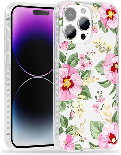 Miniatura 52 de SCORPIFY Funda para iPhone 15 Pro Max con diseño floral de Nemophila azul, bonita funda transparente para teléfono para mujeres y niñas
