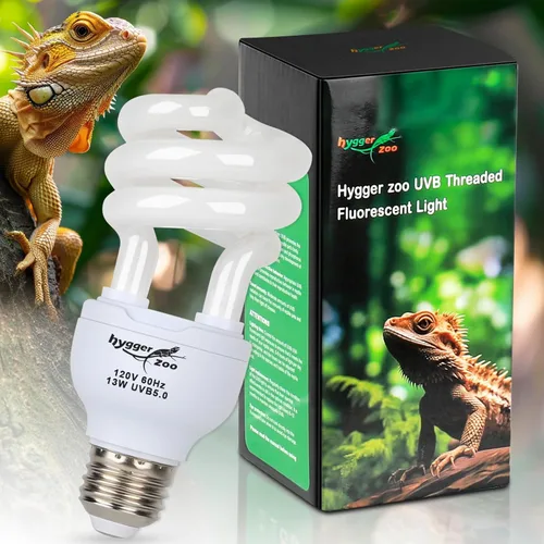 Bombilla UVB 5.0 UVA UVB para reptiles, luz UVB de 13 W, lámpara UVB para reptiles, lámpara UVB para tortuga, rana, serpiente, camaleón, bola de