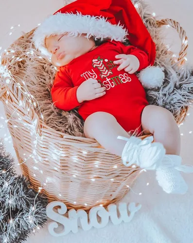 Miniatura 2 de Abbence Conjunto de 4 piezas de traje de Navidad para bebé, niña, niño, Año Nuevo, mi primera Navidad