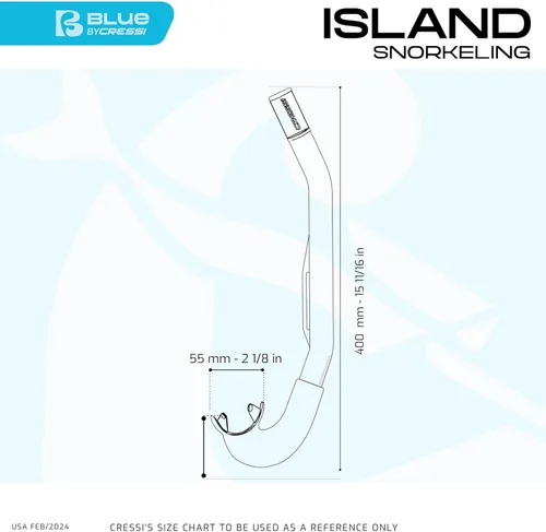 Miniatura 4 de Cressi Buceo Minimalista Fijo Keeper Snorkel - Fácil y Cómodo de Usar - Isla: Diseñado en Italia Azul translúcido/transparente/negro