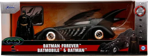 Miniatura 2 de Jada DC Comics Batimóvil de Batman Forever & Figura de Batman, vehículo de metal fundido 1:24 con figura