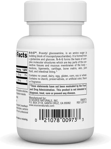 Miniatura 3 de Source Naturals N-A-G 250 mg de N-acetil glucosamina para apoyo articular y revestimiento intestinal - 60 tabletas