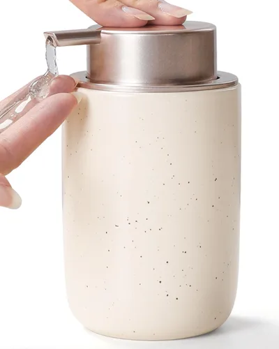 Miniatura 16 de BosilunLife Dispensador de jabón de espuma – Dispensador de espuma de cerámica para lavado de manos para baño, dispensador de jabón pequeño moderno