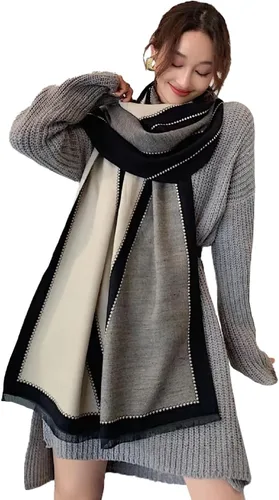 Miniatura 20 de iCuviy Bufanda grande de moda para invierno, chales y envolturas para mujer, extra suave, sensación de cachemira, bufandas frías para mujer