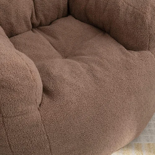 Miniatura 3 de Puf - Silla de sofá individual, mullida, moderna, suave, copetuda, de espuma, sofá perezoso, silla de ocio para sala de estar, dormitorio, balcón