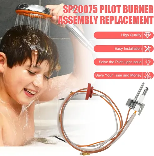 Miniatura 2 de Conjunto piloto e encendedor SP20075 actualizado, compatible con piezas de calentador de agua Rheem Richmond, unidades PROTECH & GE, reemplazo