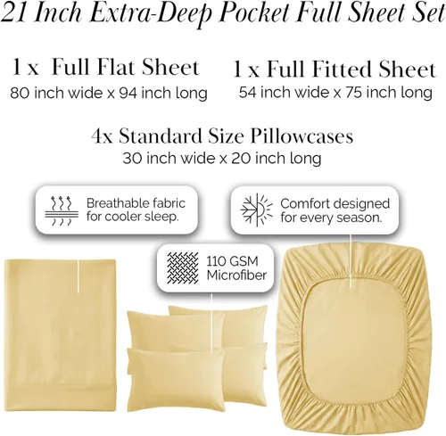 Miniatura 298 de Southshore Fine Living, Inc. Juego de 7 piezas de sábanas King divididas para cama ajustable, juego de sábanas King divididas con bolsillo de 21