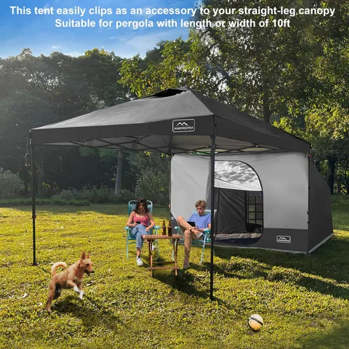 Miniatura 2 de KAMPKEEPER Side Tent,1/2 Person Camping Tents for 10' x 10' Pop Up Canopy, Easy Set Up Gazebo,Compatible with 10' Wide Canopies for Camping & Storage