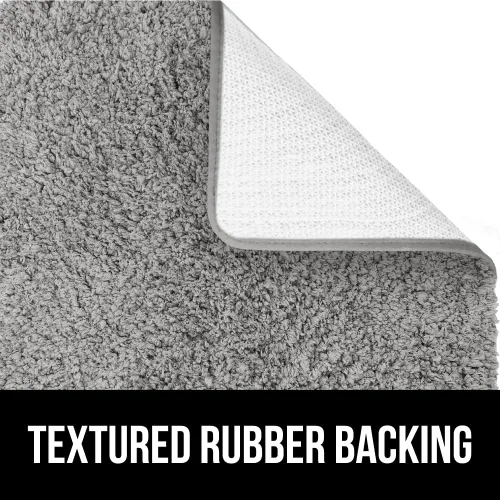 Miniatura 4 de GORILLA GRIP Alfombras de baño, ultra suaves, absorbentes, de felpa gruesa, lavables a máquina, microfibra de secado rápido, tapetes para ducha, Gris