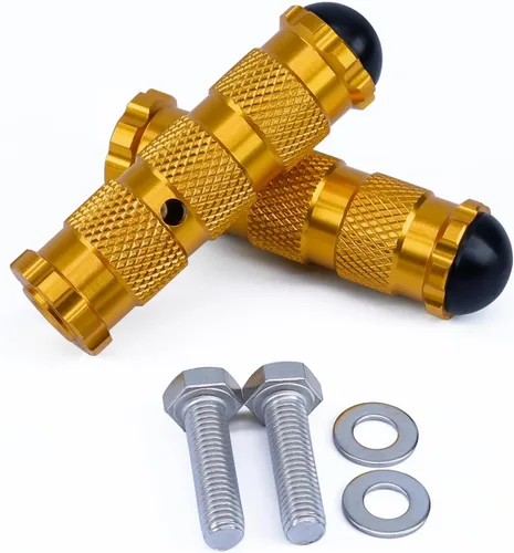 Miniatura 9 de PROCNC Pedales universales antideslizantes de 8 mm para motocicleta con pernos de instalación para Aprilla Honda Kawasaki Ducati Suzuki Yamaha Negro