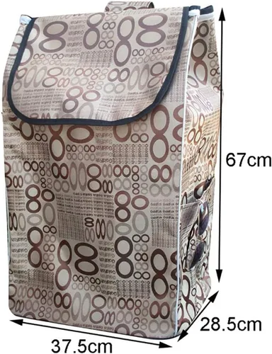 Miniatura 2 de Bolsa de repuesto para carrito de compras, bolsa de carrito portátil de 71 litros para carrito de compras, bolsa de almacenamiento impermeable de 1