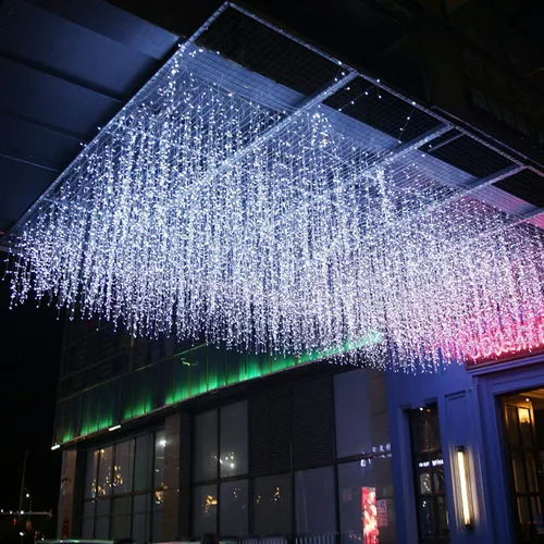 Miniatura 6 de GTSYDING - Luces LED de carámbano, 13 pies, 96 luces LED, 8 modos, cortina de ventana extensible, hada, Navidad, techo, colgante, luz parpadeante