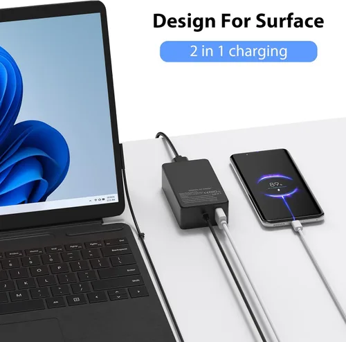 Miniatura 4 de Cargador Surface Pro de 65 W para Microsoft Surface Pro Charger 10,9, 8, 7+, 7, 6, 5, 4, 3, X, Windows Surface Laptop 5, 4, 3, 2, 1, Studio Surface