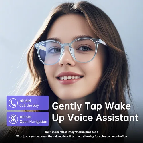 Miniatura 5 de Lentes inteligentes para mujeres y hombres, gafas Bluetooth de oreja abierta con lentes fotocromáticas, control táctil, asistente de voz y audio