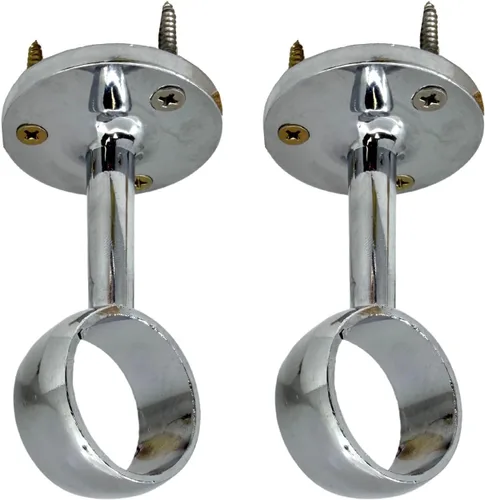 Miniatura 9 de Barra de armario redonda resistente de 72 pulgadas de diámetro, 1.28 pulgadas de diámetro, poste de ropa cromado pulido, 1 paquete Varilla de 72
