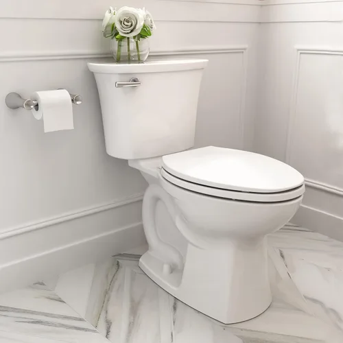 Miniatura 2 de American Standard 608AA005.020 Edgemere Inodoro de dos piezas con asiento de cierre lento y anillo de cera, parte delantera alargada, descarga a