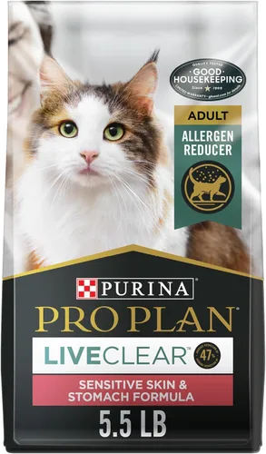 Purina Pro Plan - Alimento reductor de alérgenos, para piel y estómago sensibles, alto contenido proteico para gatos, fórmula de pavo y avena