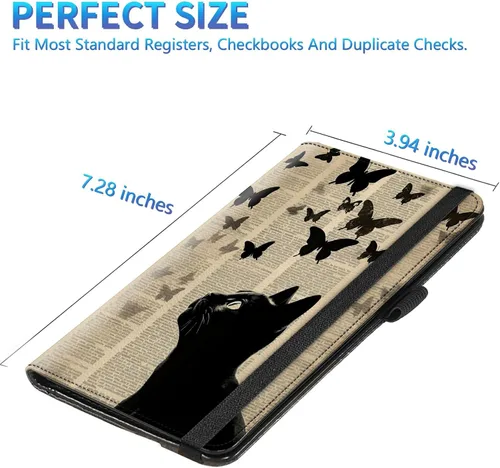 Miniatura 125 de Funda para chequera para hombres y mujeres, cartera de cuero RFID con ranuras para tarjetas de crédito, soporte de cheques duplicados personales