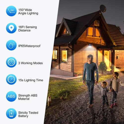 Miniatura 2 de Luces solares para exteriores [42 LED/3 modos de trabajo], SEZAC luces solares de seguridad con sensor de movimiento solar, inalámbricas, IP 65