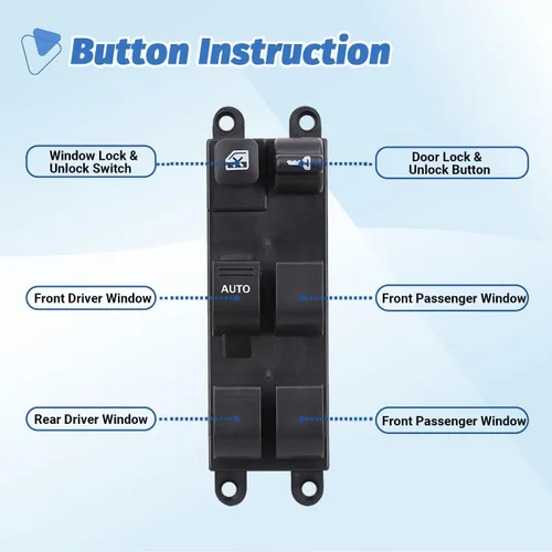 Miniatura 3 de Interruptor Principal de Ventana Botón de Control de Energía de Puerta Lado Izquierdo Delantero del Conductor Compatible con Nissan