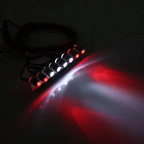 Miniatura 4 de Barra de luz LED para automóvil a control remoto, 8 LED blanco brillante y rojo para mayor visibilidad nocturna RC camión barra de luz con luz