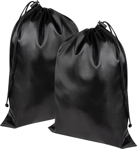 Miniatura 8 de PALTERWEAR Bolsas de satén lisas con cordón y palanca para artículos delicados - Lencería, pelucas, zapatos, seda (negro, 7 x 9 pulgadas)