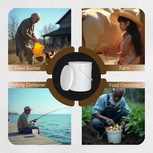 Miniatura 7 de ATERET Cubo y tapa blanca de 5 galones, cubo multiusos duradero de 90 mil, grado alimenticio, plástico sin BPA, fabricado en Estados Unidos