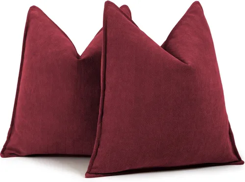 Miniatura 37 de ZWJD Fundas de Almohada para Lanzar de Color Rust 18x18 Juego de 2 Fundas de Almohada de Chenilla con Diseño Elegante Fundas de Almohada Decorativas