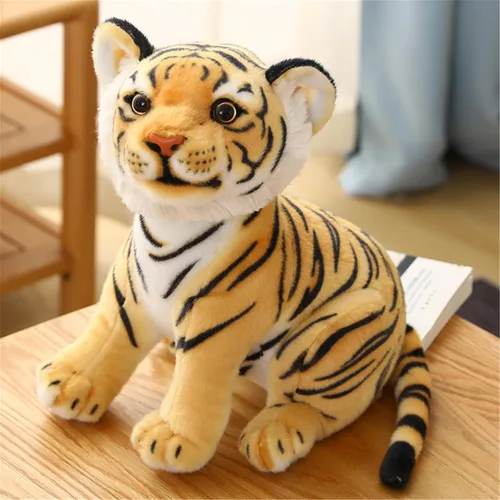 Miniatura 3 de Peluche de tigre, almohada de tigre, lindo animal de peluche, regalo para niños y niñas (blanco, 9.0 pulgadas)