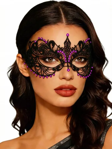 Miniatura 8 de Tgirls Máscara de encaje para mujer con diamantes de imitación sexy, máscaras de mascarada, máscara de encaje para fiesta de disfraces, máscara