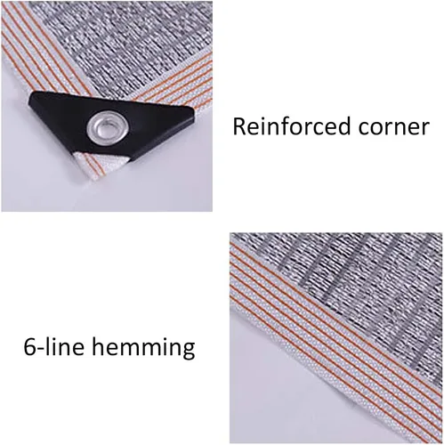 Miniatura 4 de Tela reflectante de papel de aluminio plateado, 90% resistente a los rayos UV, transpirable, aislamiento de calor, toldo para balcón, habitación