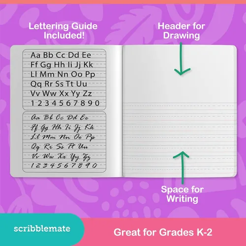 Miniatura 3 de Diario primario de grado K-2, cuaderno de composición primaria k-2, 4 colores y diseños surtidos, diario de escritura primaria, 100 hojas/200