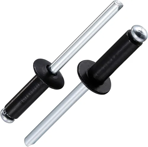 Miniatura 21 de Wensilon (80 piezas) Juego de remaches ciegos profesionales negros de aluminio, juego de agarre de aluminio y mandril de acero