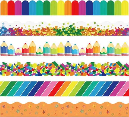 Miniatura 31 de Containlol Bordes para decoración de tablón de anuncios, 118 pies de borde festoneado con tema oceánico para tablón de anuncios de aula