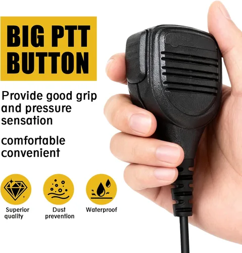 Miniatura 4 de WODASEN APX 6000 Walkie Talkie remoto altavoz de mano Mic Jamón Radio Hombro Micrófono con 0.138 in Audio Jack para Motorola APX 900 4000 7000 8000