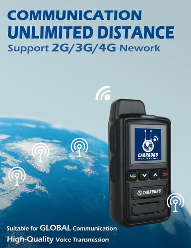 Miniatura 2 de CARRBORG X13 Global Rapid Walkie Talkies Radios bidireccionales de largo alcance (paquete de 2) Rango ilimitado Sin por vida Auricular