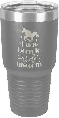 Miniatura 10 de I Was BORN TO RIDE UNICORNS Grabado vaso de 325 ml, grabado con láser, taza de viaje de acero con recubrimiento en polvo, libre de BPA, con camello