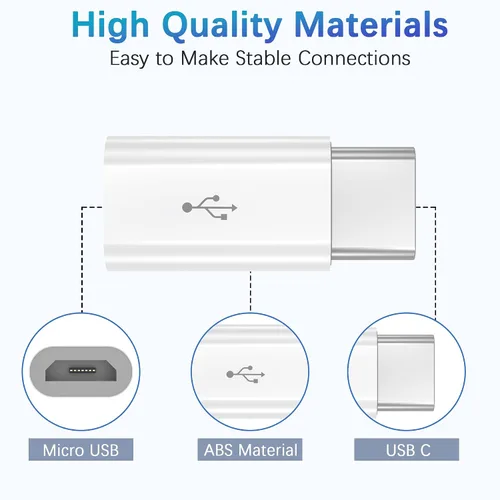 Miniatura 3 de Adaptador micro USB a USB C, paquete de 2 adaptadores Micro-USB hembra a USB-C macho OTG compatibles con Samsung Galaxy, LG, Huawei, teléfonos tipo