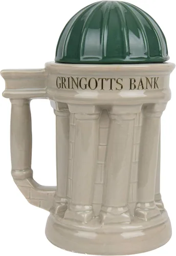Miniatura 4 de Harry Potter Gringotts Bank - Taza grande de 30 onzas, jarra de cerveza con tapa de cerámica con licencia oficial, para café, té, cerveza