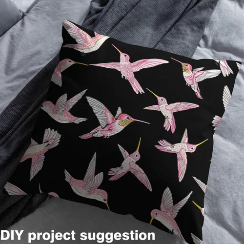 Miniatura 4 de The Yard - Tela de colibrí rosa de The Yard, tela de tapicería de animales salvajes con pájaros lindos para sillas y sofá, tela rústica para amantes