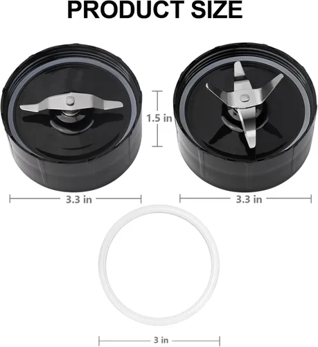 Miniatura 3 de Piezas de repuesto compatibles con Magic Bullet serie MB1001 de 250 W – Juego de accesorios de repuesto para licuadora prémium
