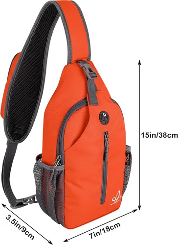 Miniatura 128 de WATERFLY Bolsa pequeña de senderismo: mochila cruzada para el pecho, mochila para hombres y mujeres con correa de hombro agradable a la piel